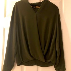 Never worn long sleeve olive green professional blouse.